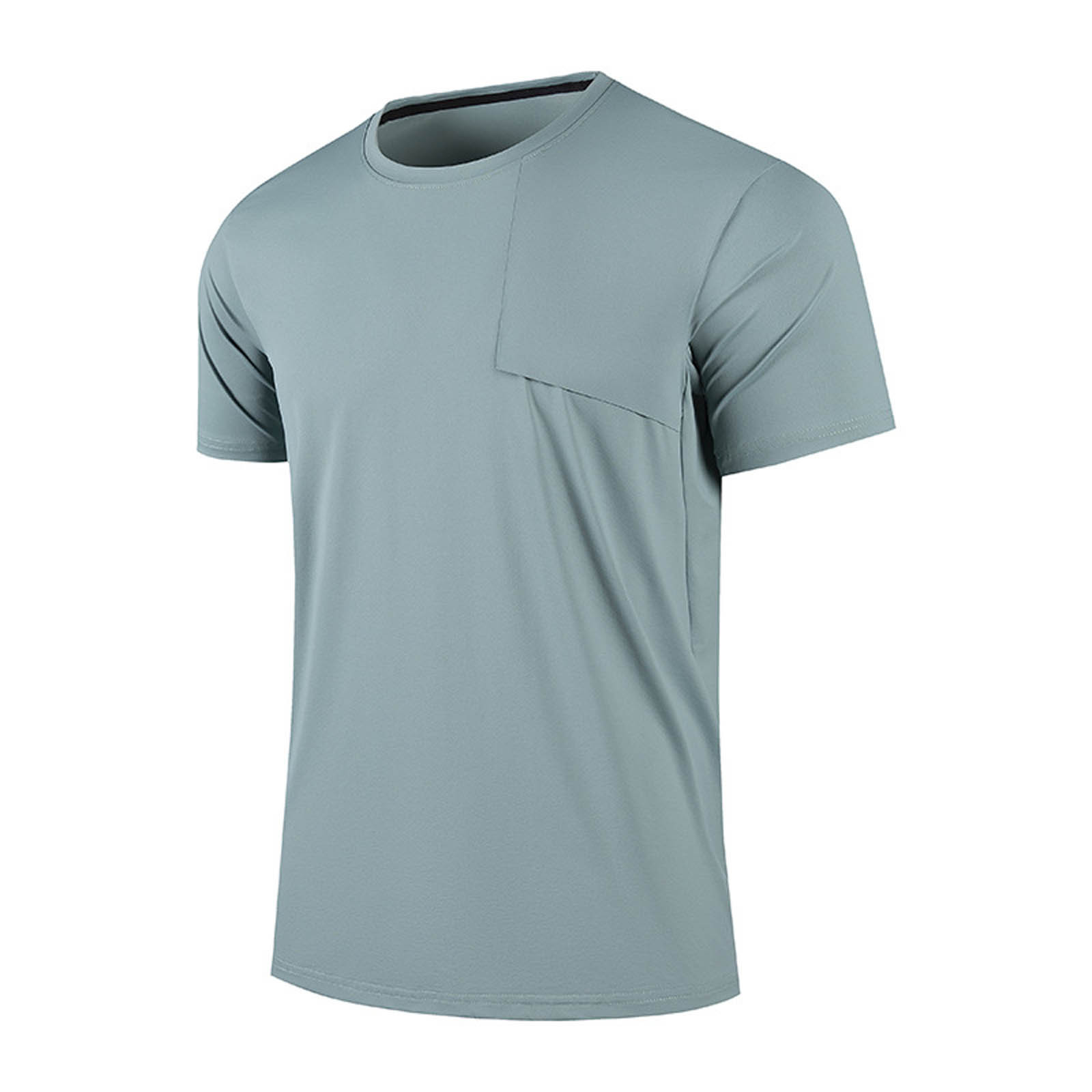thumbnail image 1 of Camiseta de cuello redondo para hombre - Transpirable - Secado rápido - Verano informal - Poliéster, 1 of 4